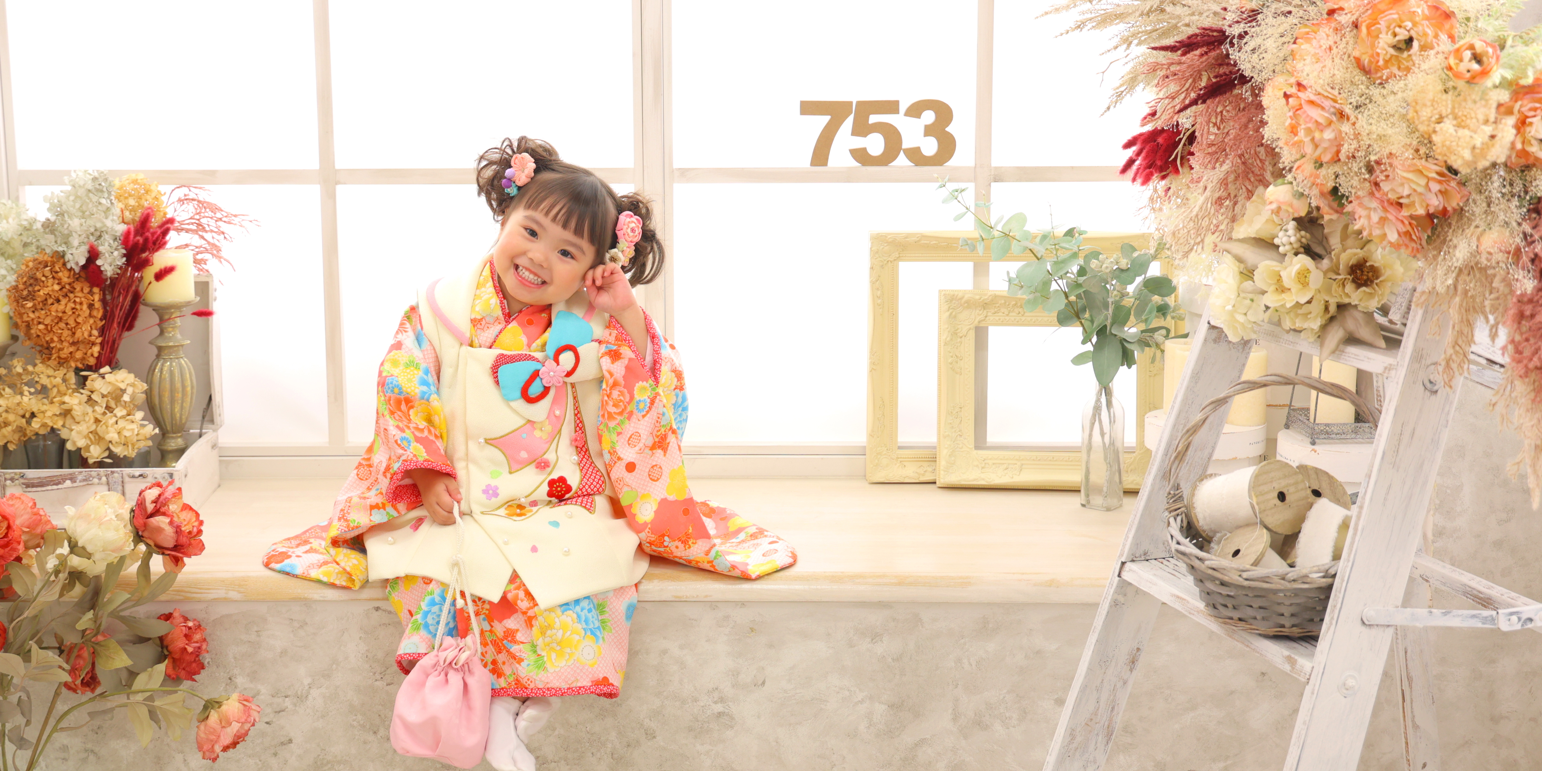 光が丘　七五三　着物女の子