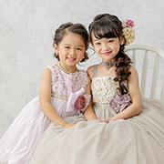 光が丘七五三7歳写真　ドレス　姉妹<br />
　