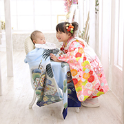 光が丘お宮参り写真　和装　兄弟