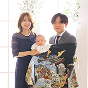光が丘お宮参り写真　和装　家族