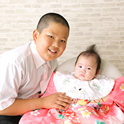 光が丘お宮参り写真　和装　兄弟