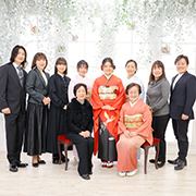 光が丘成人写真　振袖　家族