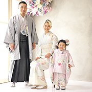 川口店　七五三　着物3歳　家族