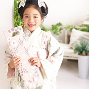 川口店　七五三　着物7歳　日本髪