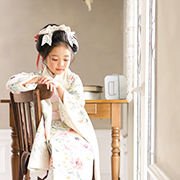 川口店　七五三　着物7歳　日本髪