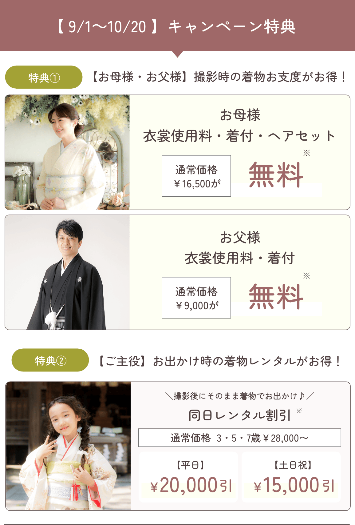 プラン特典